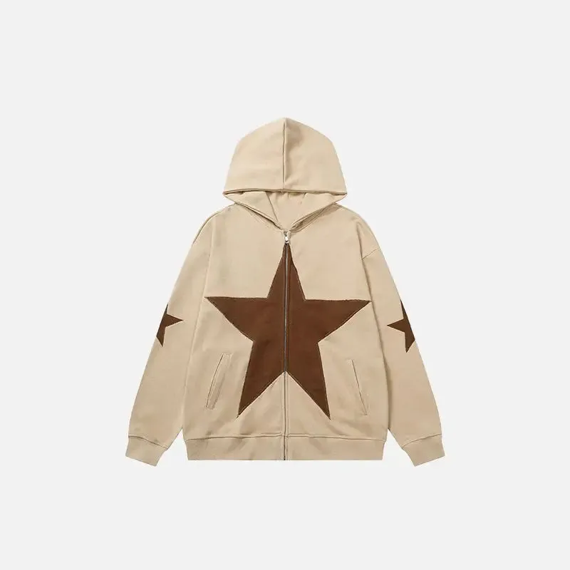 Y2K Hoodies with Star Graphic Patch for Trendy Style and Comfort