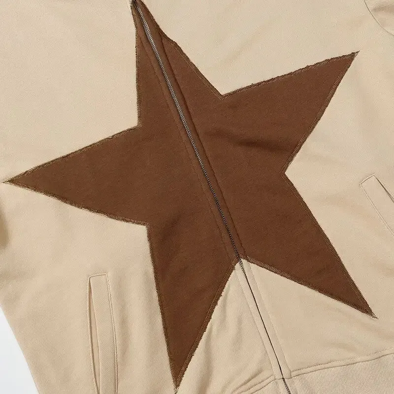Y2K Hoodies with Star Graphic Patch for Trendy Style and Comfort
