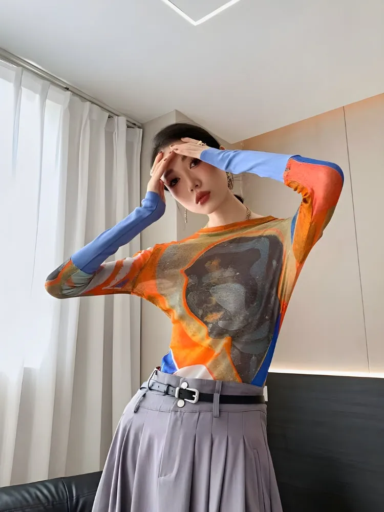 Y2K Space Face Top