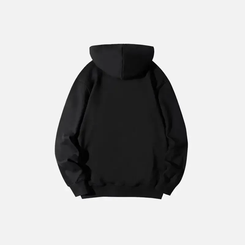 Y2K Zip Cardigan Hoodie in Solid Black for Effortless Style